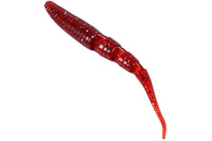 DEMERAS Leurres de pêche appâts Souples artificiels en PVC leurre Shad leurre appât de Type ver Ensemble de matériel de pêche Accessoire de pêche en Eau Douce en mer(Rouge)