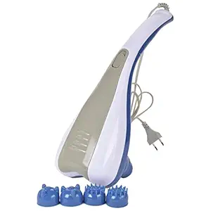 Dealsure 2 Speed Handheld Massager Vibration, Magnetic, Infrared Therapy to Pain and Stress Relief Acupressure Dual hand double point body with advance finger care for blood circulation (White & Blue)