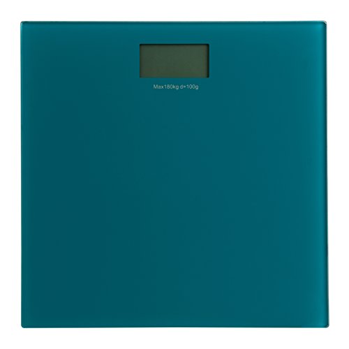 Premier Housewares Quadratische Personenwaage aus Einscheiben-Sicherheitsglas, 3 x 30 x 30 cm, türkis - 3