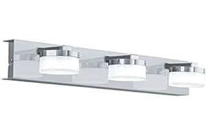 ‎EGLO EGLO LED Wandlampe Romendo 1, 3 flammige Wandleuchte Bad dimmbar, Badezimmer Lampe aus Metall in Chrom und satiniertem Kunststoff, LED Feuchtraumleuchte warmweiß, IP44