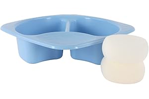 Junior Joy Top n Tail Bowl with 2 Sponges Blue - Baby Bathing Essential for Newborns and Infants - Lightweight, Durable, Easy to Clean - 50 x 50cm
