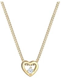 Diamore Collar con colgante Mujer oro amarillo 14 k (585) diamante redonda