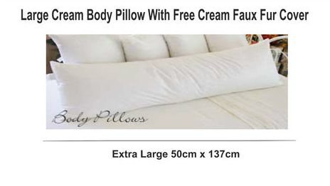 Extra Large Maternity Pregnant Support Long Body Pillow With Free Faux Fur Cover