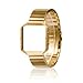 Produktbild Band Für Fitbit Blaze mit Metallrahmen, Wearlizer Edelstahl-Armband mit Metallrahmen, Ersatz Metall-Uhrenarmband für Fitbit Blaze