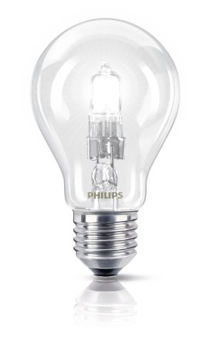 Philips 25277425 EcoClassic 30 E27 A60 Brilliantes Halogenlicht 28W in Glühlampenform, klar