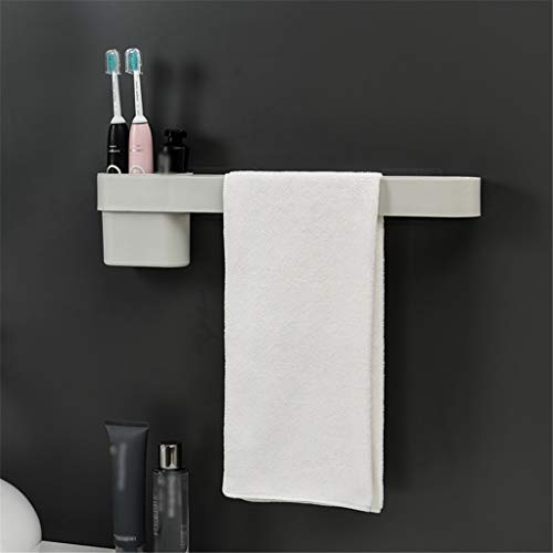 Preisvergleich Produktbild bloatboy Bad Handtuchhalter, Starke Paste Punch-Free Badezimmerregal, Kreative Kunststoff Zahnbürstenhalter Lagerregal Haushaltsregal Wandmontage Lagerregal (Grau)