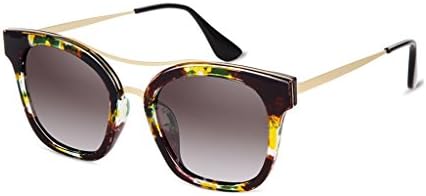 LIZHIQIANG Polarized Sunglasses Fashion Square Tide Retro Sunglasses Women's Network Red Glasses Personality Big Face Sunshades (Color : Astragalus Progressive Tea)