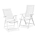 Produktbild Relaxdays Gartenstuhl Alu klappbar, 2er Set, Hochlehner, Armlehne verstellbar, HxBxT: 100 x 56 x 100 cm Balkonstuhl, weiß