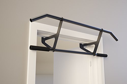 HOLD STRONG Fitness Klimmzugstange zum Einhängen in den Türrahmen (innovativ, vollverschweißt, kein quietschen, kein Wackeln, belastbar bis 150 kg) mit Sicherungshalterungen (Schwarz) - 4