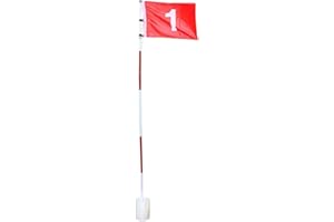 Muteitt Drapeaux De Golf Drapeaux avec Tasses Pratique Putting Green Flag Golf Pole Pin Flaghole Golf Hole Cup Portable Mini Golf Flag Sticks pour Yard Golf Course
