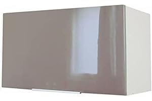 Berlioz Creations CH6HT Meuble Haut de Cuisine sur-Hotte Taupe Haute Brillance 60 x 34 x 35 cm, Fabrication 100% française