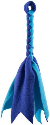 Squishy Face Studio Braided Fleece Lure Toy for Dogs with Squeaker, Blue/Aqua
