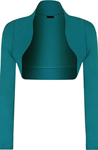 Shopping Zone Womens Long Sleeve Cropped Bolero Shrug Cardigan Crop Top Plain Plus Sizes