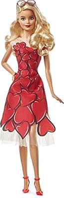 Barbie Signature Poupée de Collection Je t'aime, robe cœur rouge et lunettes de soleil, emballage personnalisable, jouet collector, FXC74