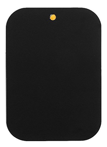 WizGear Mount Metal Plate with Adhesive for Magnetic Cradle-less Mount -X4 Pack 2 Rectangle and 2 Round (Compatible with WizGear mounts) (Black)