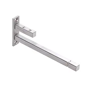 Volo Adjustable Stainless Steel F Type Glass Shelf Bracket Square 4 Inches for 6mm/ 8 mm/ 10mm/ 12mm Glass - Pack of 2 Pieces