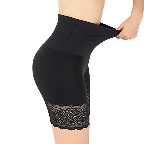 Fajas Pantalon Reductoras Adelgazantes Interior Pantalones Encaje Corsé Adelgazantes de Cinturón Formación Fajas Body Ropa Panty Mujer Cintura Alta (Negro, S/M)