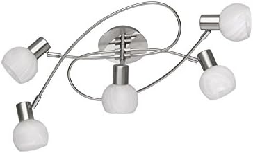 Reality Leuchten Antibes A + + to E Metal Ceiling Light Shade – E14, nickel matt/chrom, 25  x  52  x  23 cm, E14