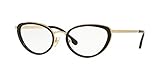  Versace 0VE1258 Monturas de gafas, Black/Gold, 52 para Mujer