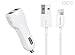 Produktbild PhoneStar Dual Kfz Ladegerät USB Adapter 2.1A + 0,2 Meter Datenkabel Ladekabel für iPhone 7, 7 Plus, 6s, 6s Plus, 6, 6 Plus, SE, 5, 5s, 5c, iPad, iPod - iOS 10 - in weiß