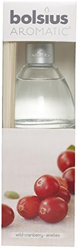 Aromatic "Wild Cranberry" Scented Reed Diffuser, Non Toxic Diffuser oil, Transparent, 7.5 x 25 cm