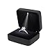 Produktbild 90S Samt Ring Box Vorschlag Hochzeit Schmuck Box mit LED-Licht, Samt, schwarz 1, Einheitsgröße