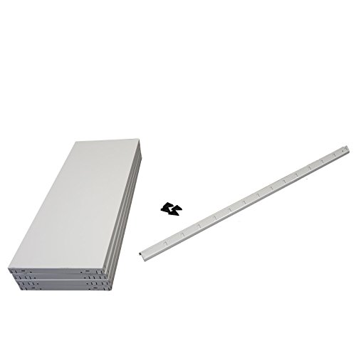 Regal Steckregal weiß Metall 137x75x30cm Regalsystem Steckregalsystem 4 Metall-Böden Traglast 200kg einfache Montage durch Stecksystem kein Verschrauben Schulte - 4