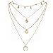 Produktbild Golden_flower Mode Straße Schießen Schmuck Mond Sun Star Multilayer Runde Weibliche Halskette, Gold, Vier Stockwerke