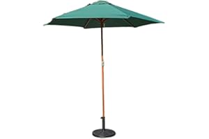 Garden Mile® Large Garden Parasol Umbrella Heavy Duty Sturdy Sun Shade Green Wooden Or Aluminium Frame Crank Handle