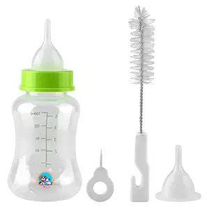 Petit Small Dog Puppy Cat Kitten Plastic Milk Nursing Care Pet Feeding Bottle Pet Nursing Kit 150 ml for Puppy Kitten Rabbit (Color May Vary)