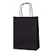 Produktbild Papiertüten mit Kordelhenkel, aus Kraftpapier, als Geschenktüten geeignet, in verschiedenen Farben und Größen erhältlich, 15 Stück, Kraft-Papier, Schwarz , S