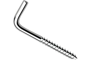 Keple Viti ad angolo retto a forma di L, 80 mm, confezione da 10, zincate, autofilettanti, con curvatura a 90 gradi, per comò, ganci quadrati per asciugatrice, gancio da parete a spalla, gancio per