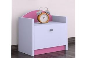 ‎HAPPY BABIES HappyBabies BDW Nachttisch/viele Farben - EIN einfacher Nachttisch, der für jedes Bett und Schlafzimmer geeignet ist/Kinderzimmer/Kinderbett/VIELE Motiv - 40 x 44 x 34 cm (B/H/T)