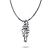 1 Pcs Men Infinity Tibet Silver Black Stainless Steel Skull Pendant Chain Necklace