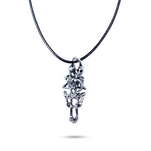 1 Pcs Men Infinity Tibet Silver Black Stainless Steel Skull Pendant Chain Necklace