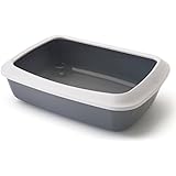 Nobby 72110 Katzentoilette mit Rand Isis, 50 x 37 x 14 cm, grau