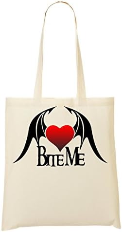Bite Devil Wing Fashioned Slogan Shopping Tote Bag