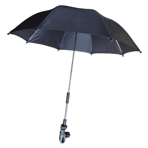 STROLLER BUGGY PRAM PARASOL UMBRELLA - IT FITS TO MOST PRAMS - VERY SIMPLE TO ATTACH WITH SCREW TYPE FITTING TO FRAME - UMBRELLA CAN BE SIMPLY ADJUSTED INTO POSITION - PERFECT FOR BABIES AND INFANTS TO KEEP THE DRY AND PROTECTED (PACK OF 1, BLACK)