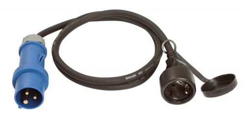 2 x ADAPTER CEE Stecker Kupplung 230V MENNEKES Camping H07RN-F 3×2,5mm² 16A 1,5m - 2