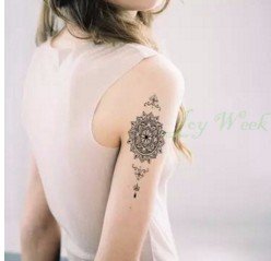 ARM TATTOO MANDALA TATTOO SCHWARZ FAKE TATTOO FLASH TATTOO C006 Wasserdicht - 7