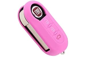 SALPIE Cover chiave per Auto RESISTENTE Guscio Portachiavi con 3 Tasti Compatibile Con Fiat – Lancia - Citroen - Peugeot (Rosa)
