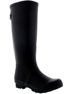 Damen Adjustable Back Tall Winter Regen Wellies Gummistiefel Stiefel