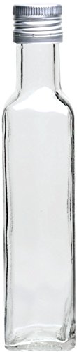 24er Set leere 250 ml Maraska Glasflaschen incl. Schraubverschluss Silber und 28-seitige Flaschendiscount-Rezeptbroschüre Likörflaschen Schnapsflaschen Essigflaschen Ölflaschen - 4