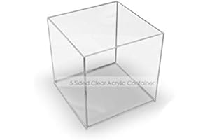 Complete Retail Solution Ltd Acrylic Cube Display Stand Square 5 Sided Box Perspex Tray Case Shop Holder (300x300x300mm Acrylic Cube)