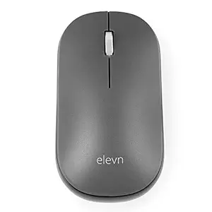 elevn ergo11s 2.4GHz Premium Silent Wireless Optical Mouse for Laptop, Desktop, PC, MacBook  Grey, Black