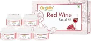 Orgello Herbal Red Wine Facial Kit for women men boys girls oily normal dry skin SLS free Paraben free