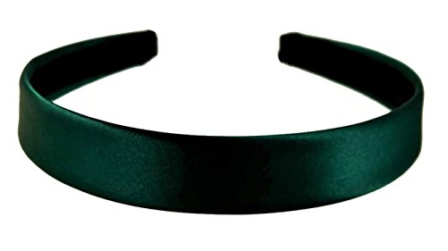 2.5 cms Wide Satin Headband Hair band Alice Band Flexible (Bottle Green)