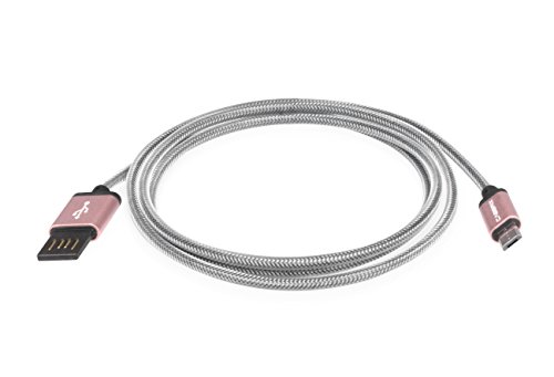 Micro USB Kabel 2 m CABBRIX® Schnellladekabel USB 2.0-Kabel A-Stecker auf Micro-B High Speed Sync Aluminium Ladekabel für Android Smartphones, Samsung Galaxy, HTC, Huawei, Sony, Nexus, Nokia, Kindle und mehr – Rosè Gold - 2