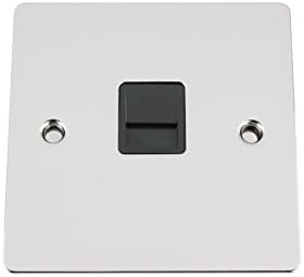 Master Telephone BT Plug Socket - Polished Chrome - Flat - Black Insert