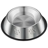 Westeng Edelstahl Hundeschüssel Katzenschale Haustier Wasser Schüssel Katze Hund Feeder Schüssel Lebensmittelqualität Rutschfester Boden 34cm